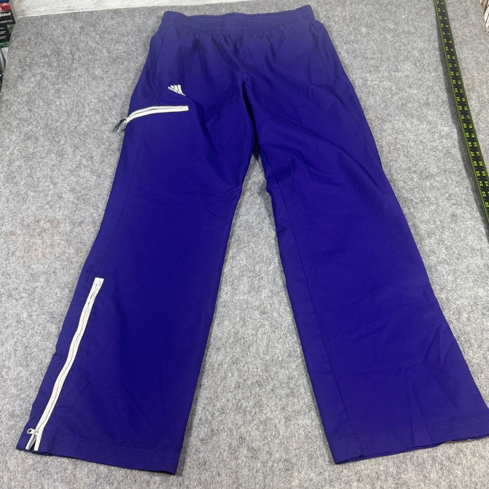 Adidas Climalite Mens Purple Track Pants Zip Ankle Cargo Pocket Large 3109